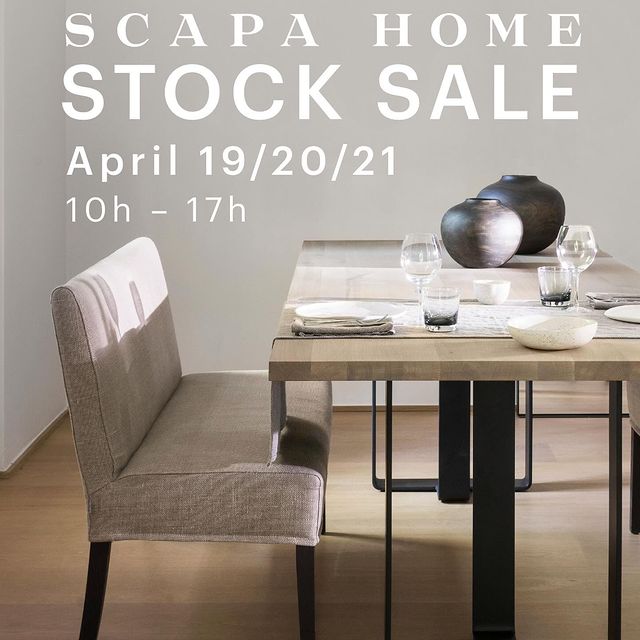 SCAPA Home stock sale. SCAPA Home is hosting a spectacular stock sale, including end-of-series pieces and overstock items, providing you with a golden opportunity to style your home with timeless designs.⁠
⁠
Dates⁠
April 19/20/21⁠
⁠
Time⁠
10h - 17h⁠
⁠
Location⁠
Mechels Verhuisbedrijf⁠
Meiboomstraat 3 - 2820 Rijmenam⁠
⁠
⁠
#scapa #scapahome #escapetheordinary #furniture #belgiandesign #interior #interiordesign #interiorstyling #designer #homedecor #discount #decor #homedesign #interiors #stocksale #stockverkoop #outlet #uitverkoop #sale